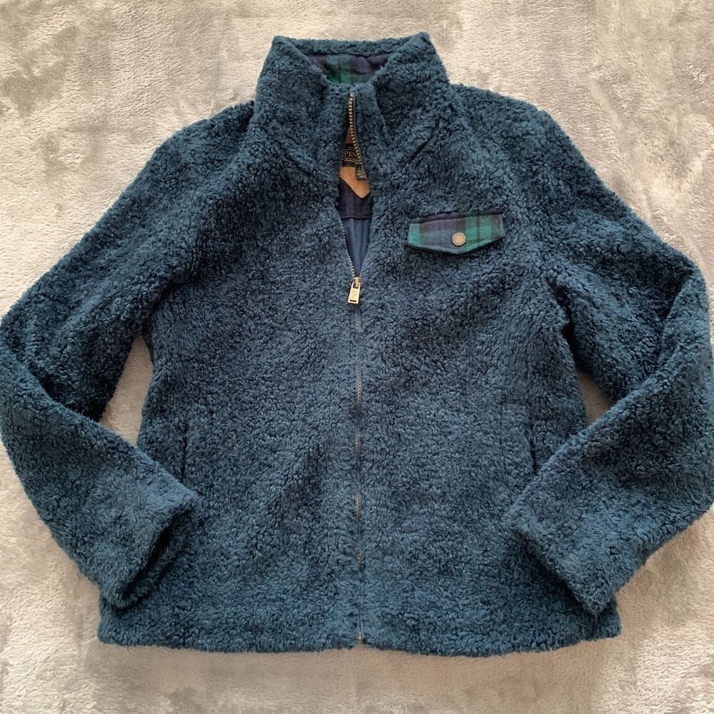 Pendleton Navy Sherpa Jacket Sweater Women's SMALL Full Zip